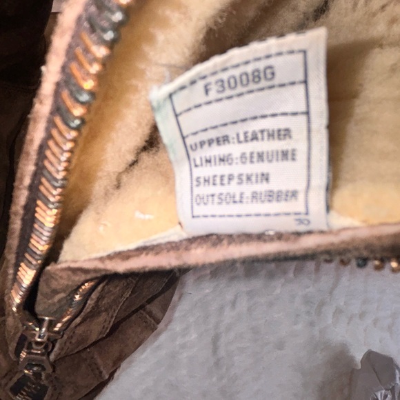 UGG Knightsbridge Brown Suede Shearling Women Size 8 Tall Back Zip Boots - Picture 9 of 15